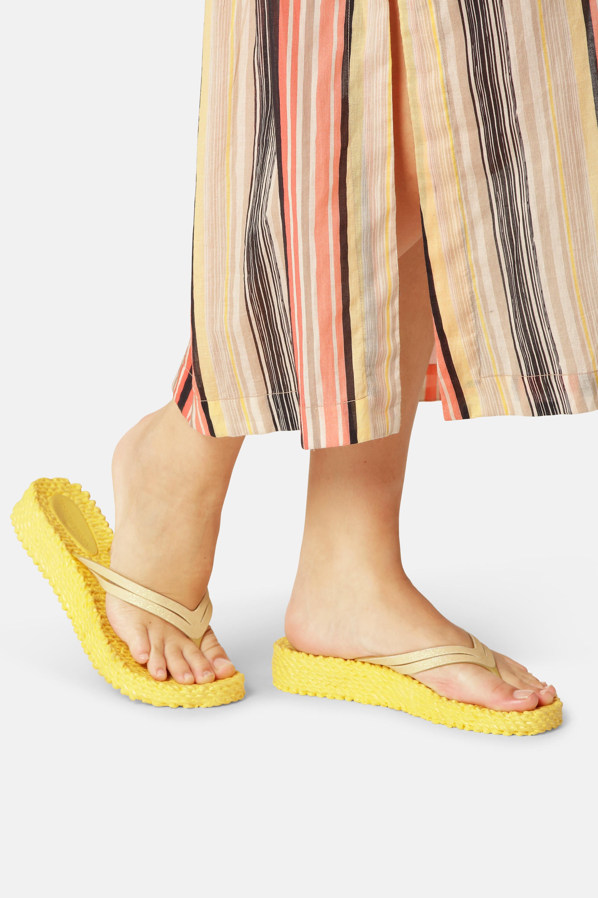 Plateau Flip-Flops Glitter - Pale Banana